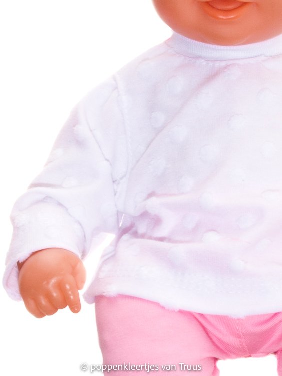 Chou Chou 36 cm Overgooier setje roze/wit/stip/hartjes - Afbeelding 4