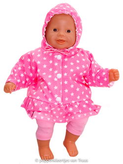 Chou Chou 36 cm Jasje roze/wit/sterretjes