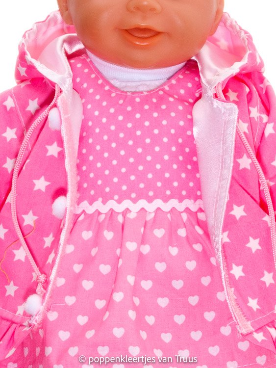 Chou Chou 36 cm Jasje roze/wit/sterretjes - Afbeelding 4