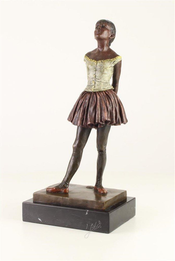 Een bronzen sculptuur van een danseresje-brons-beeld - Afbeelding 3