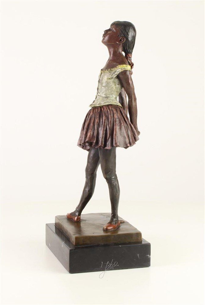 Een bronzen sculptuur van een danseresje-brons-beeld - Afbeelding 5