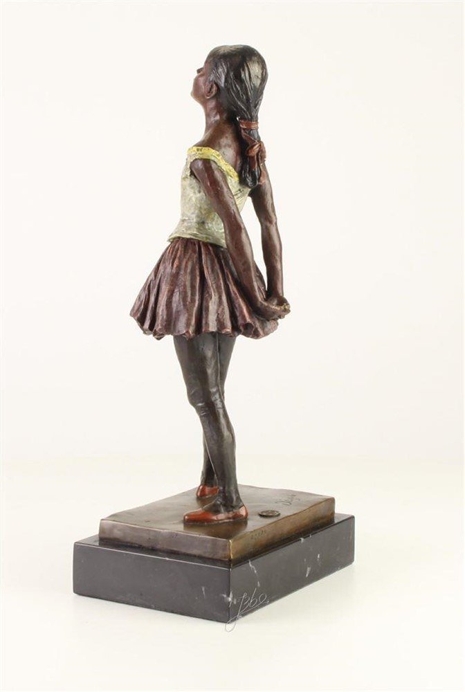Een bronzen sculptuur van een danseresje-brons-beeld - Afbeelding 6