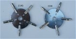 2189B Comtoise kruksleutel, kloksleutel, opwindsleutel met slanke knop. - 4 - Thumbnail
