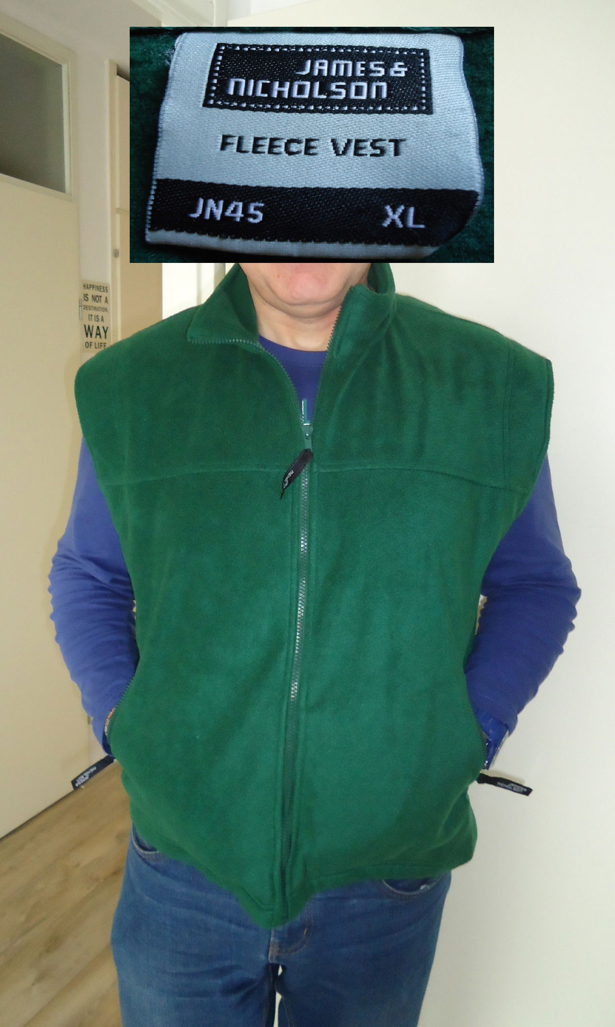 Te koop groen fleece vest zonder mouwen van J & N (maat: XL) - Afbeelding 7