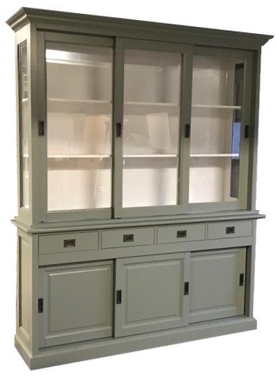 Buffetkast Engels groen met soft close laden 180 x 50/40 x 220cm - nr. 1