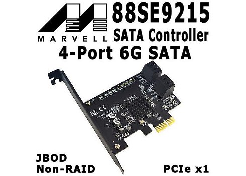 Marvell 88SE9125 2-Port 6G SATA PCI-e Controller | HDD/SSD - 1