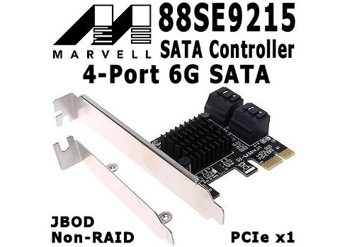 Marvell 88SE9125 2-Port 6G SATA PCI-e Controller | HDD/SSD - 2