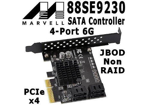Marvell 88SE9125 2-Port 6G SATA PCI-e Controller | HDD/SSD - 4