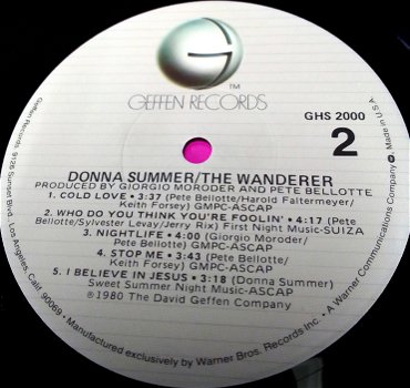 LP Donna Summer,The Wanderer,1980,nwst,GHS 2000,USA(p),Disco - 6