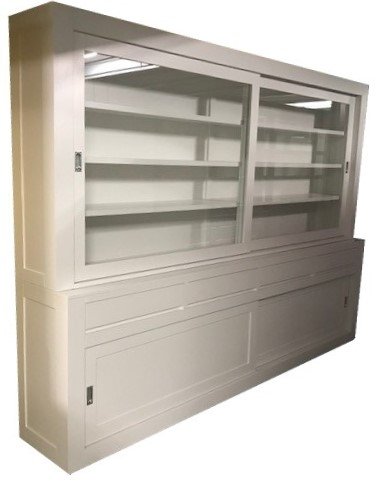 Designkast wit laden greeploos 300 x 50/40 x 220cm - nr. 1