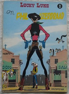 Strip Boek, LUCKY LUKE, En Phil IJzerdraad, Nummer 8, Dupuis, 1977.