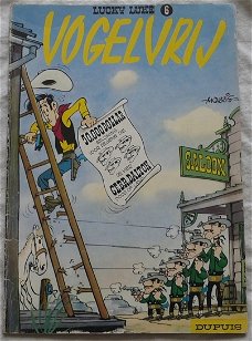 Strip Boek, LUCKY LUKE, Vogelvrij, Nummer 6, Dupuis, 1978.