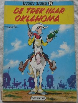Strip Boek, LUCKY LUKE, De Trek Naar Oklahoma, Nummer 14, Dupuis, 1977. - 0