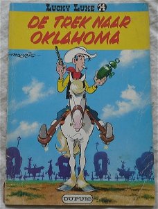 Strip Boek, LUCKY LUKE, De Trek Naar Oklahoma, Nummer 14, Dupuis, 1977.