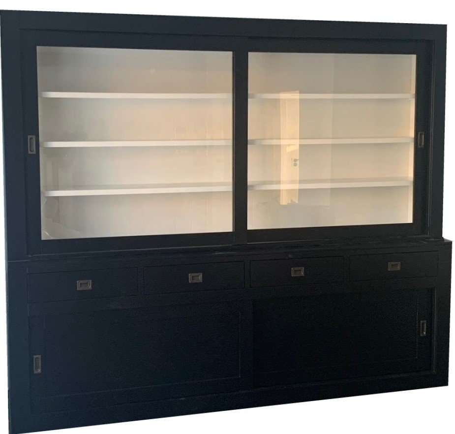 Buffetkast Rijssen zwart - wit 260 x 50/40 x 220cm - nr. 1