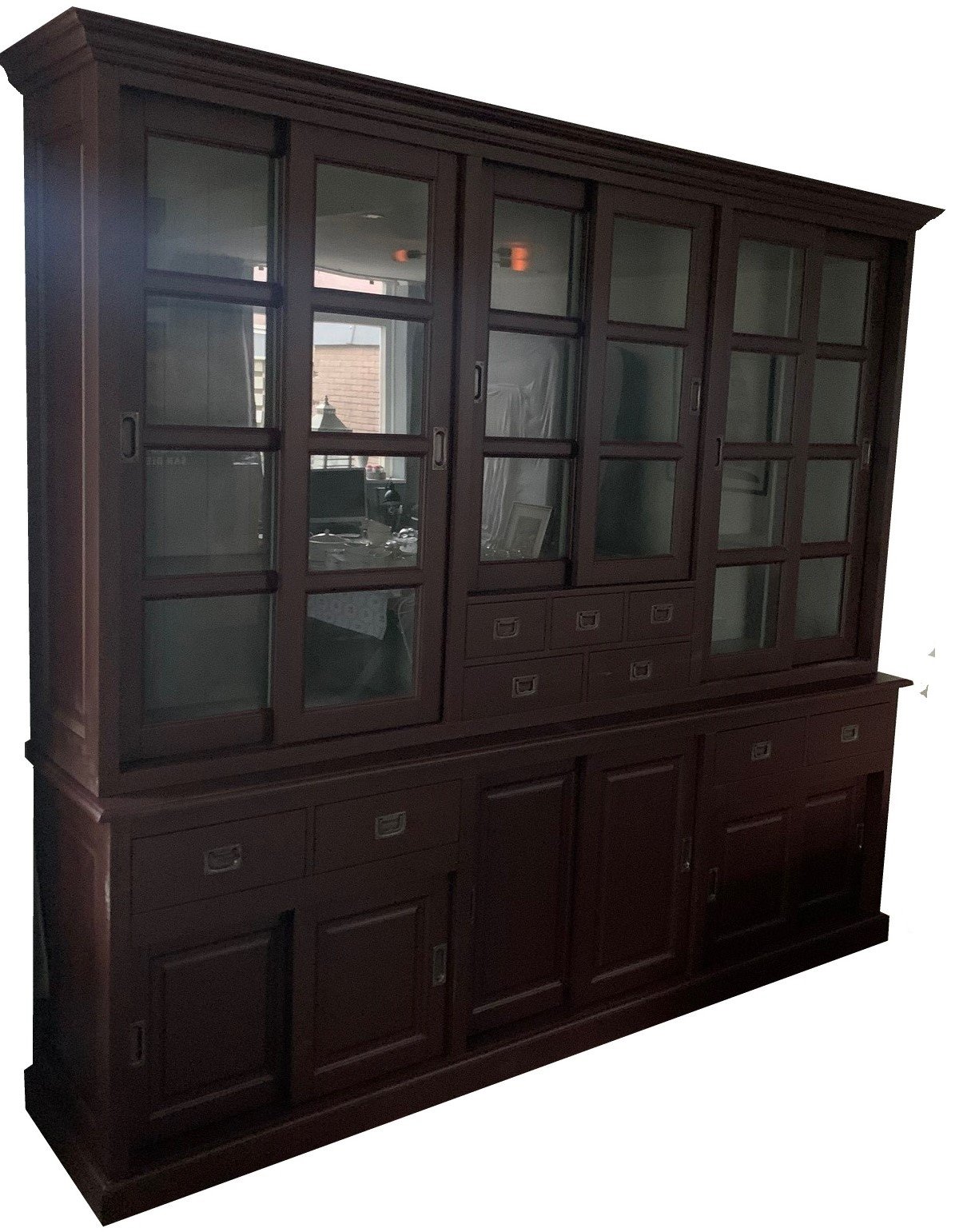 Buffetkast zwartrood - grijs Haarlem 250 x 50/40 x 230cm soft close - nr. 1