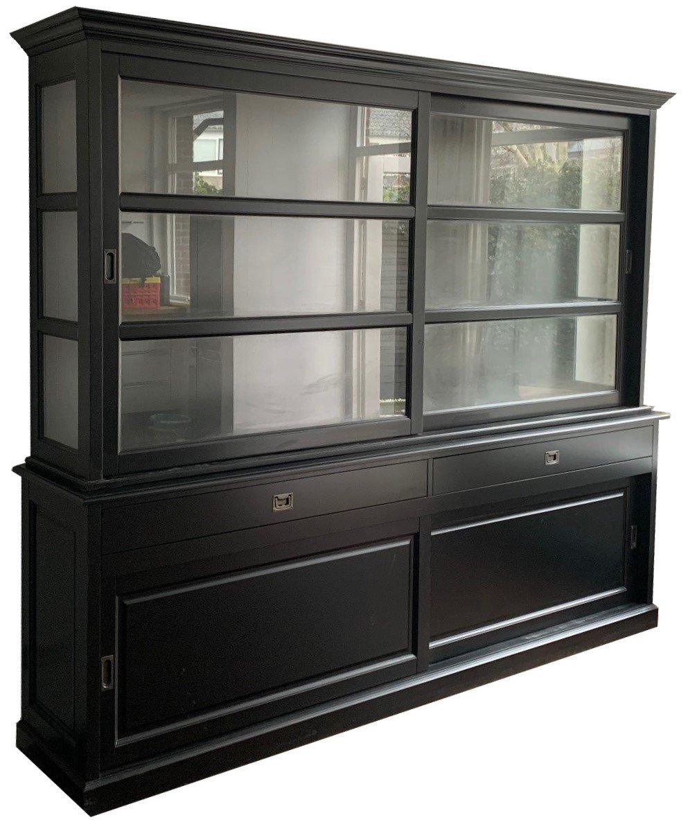 Buffetkast zwart - grijs Putten 260 x 50/40 x 220cm - nr. 1