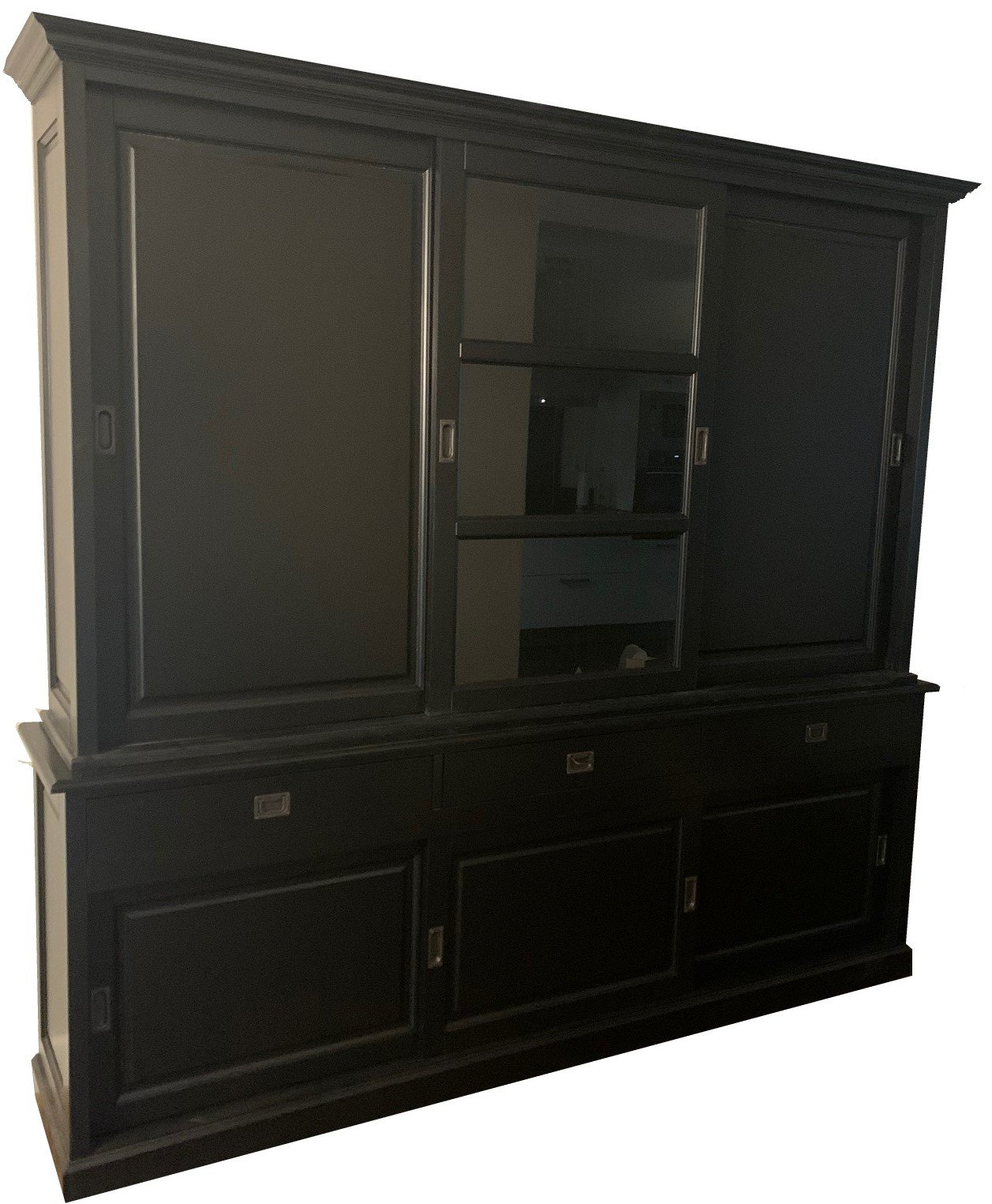 Buffetkast zwart Putten 240 x 50/40 x 240cm dichte zijdeuren - nr. 1