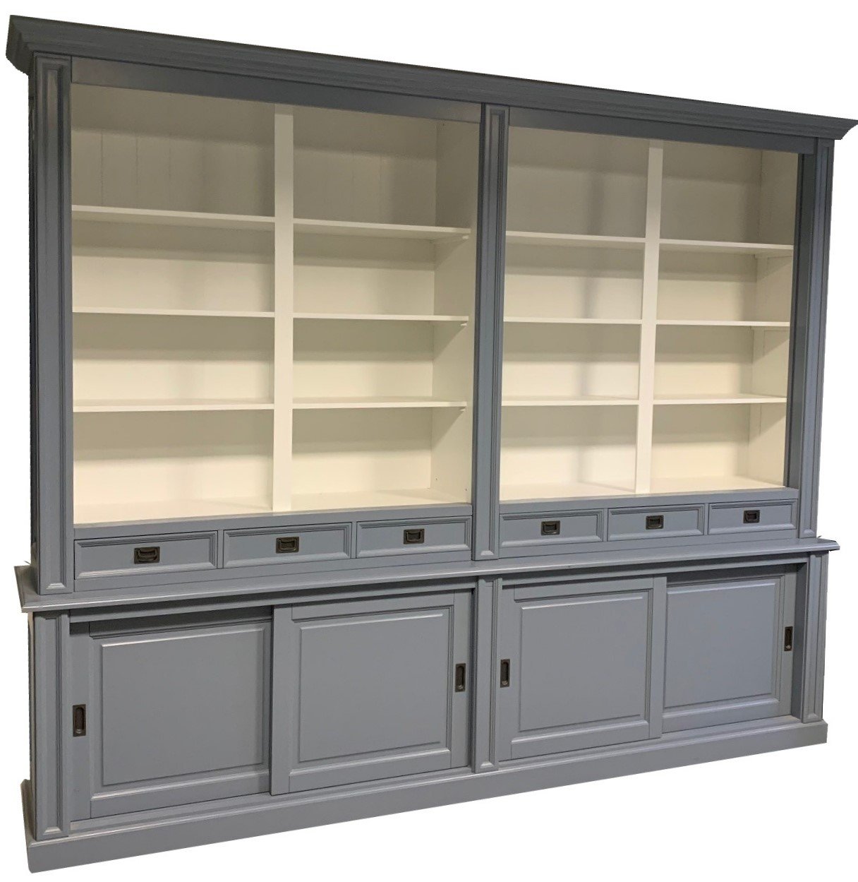 Boekenkast babyblauw - wit Utrecht 300 x 50/45 x 240cm - nr. 1