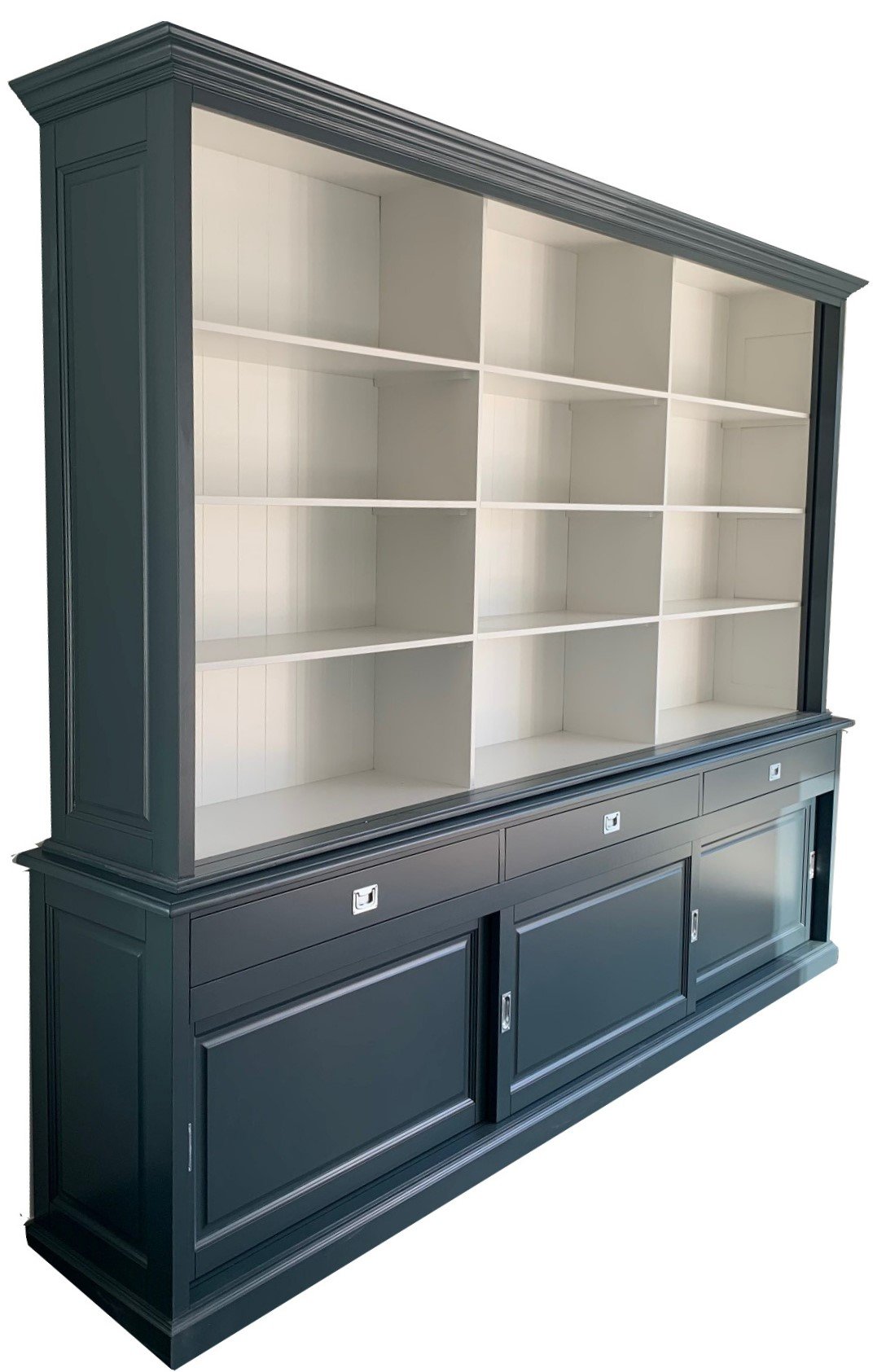 Boekenkast granietgrijs - wit Nijkerk XXL 300 x 50/40 x 240cm - nr. 1