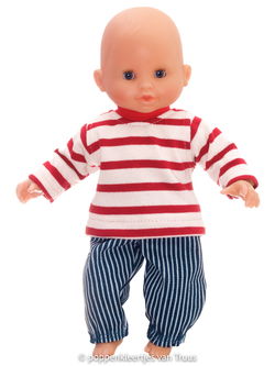 Corolle 30 cm Jongens setje Bretonse streep/rood/ecru/blauw