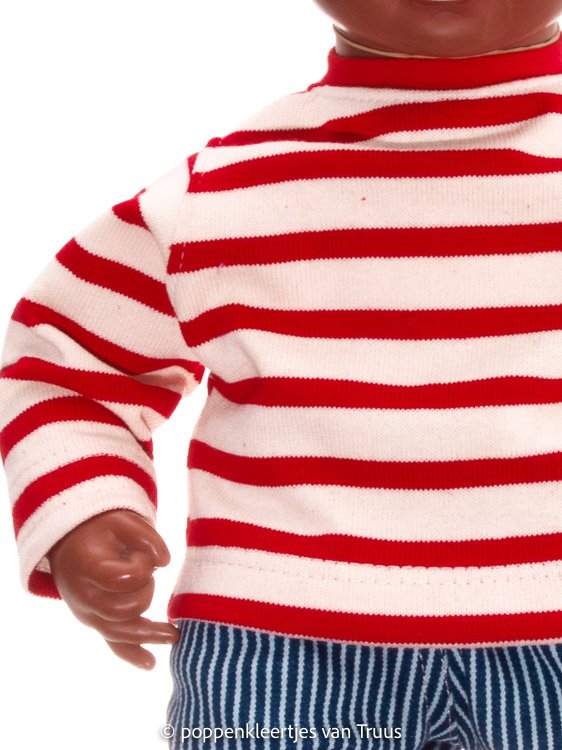 Annabel 46 cm Jongens setje Bretonse streep/rood/ecru/blauw - Afbeelding 2