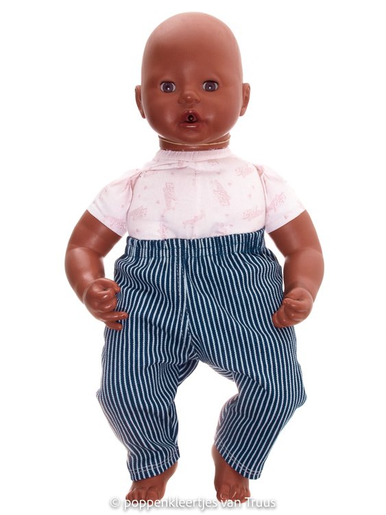 Annabel 46 cm Jongens setje Bretonse streep/rood/ecru/blauw - Afbeelding 3