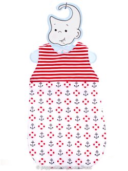 Baby Born 43 cm Jongens slaapzak rood/wit/anker/boei
