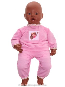 Annabel 46 cm Roze pyjama