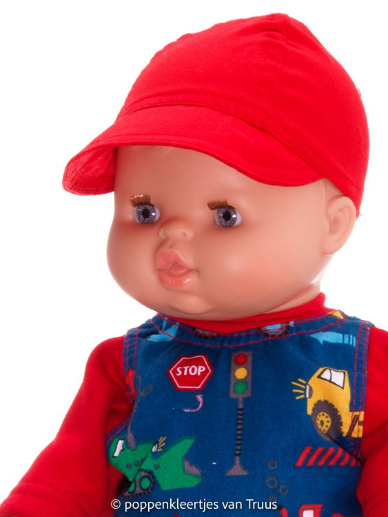Paola Rena 34 cm Jongens setje rood/blauw/werkvoertuigen - Afbeelding 2