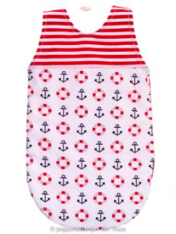 Paola Reina 34 cm Jongens slaapzak rood/wit/boei/ankers