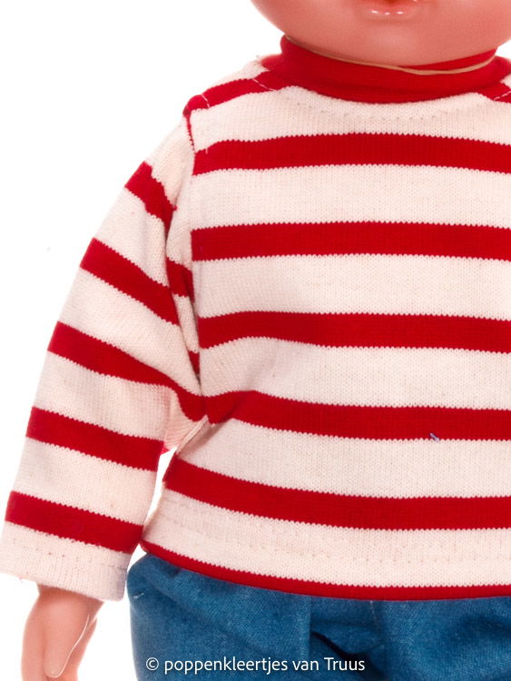 Pop Hema 40 cm Jongens setje Bretonse streep/rood/ecru/blauw - Afbeelding 2