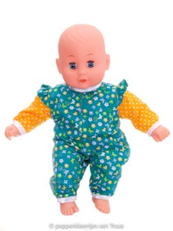 Popje 28 cm Boxpakje bloem/vlinder/geel/groen