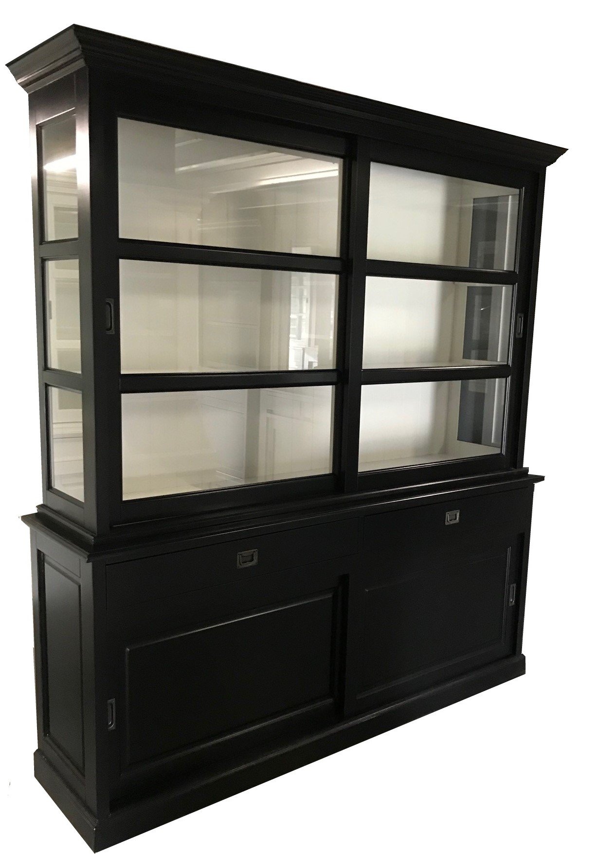 Buffetkast Putten zwart - wit 200 x 50/40 x 220cm - nr. 1