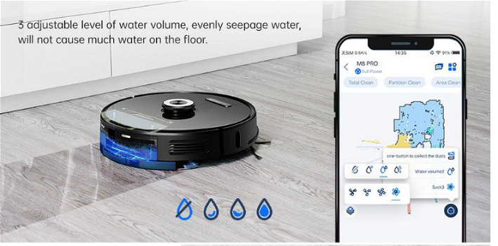 Proscenic M8 Pro Smart Robot Vacuum Cleaner - 5