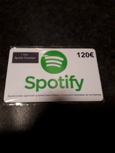 Spotify Giftkaarten van  3 maanden en 1 jaar  in te wisselen op je eigen account 