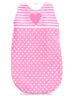 Hema pop 40 cm Roze slaapzak streep/hartjes