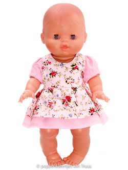 Paola Reina 34 cm Jurksetje roze/roosjes