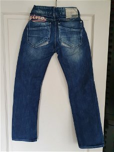 Vingino blauwe spijkerbroek jeans vintage maat 11/140