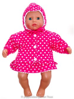 Annabel 36 cm Jasje fuchsia/wit/hartjes