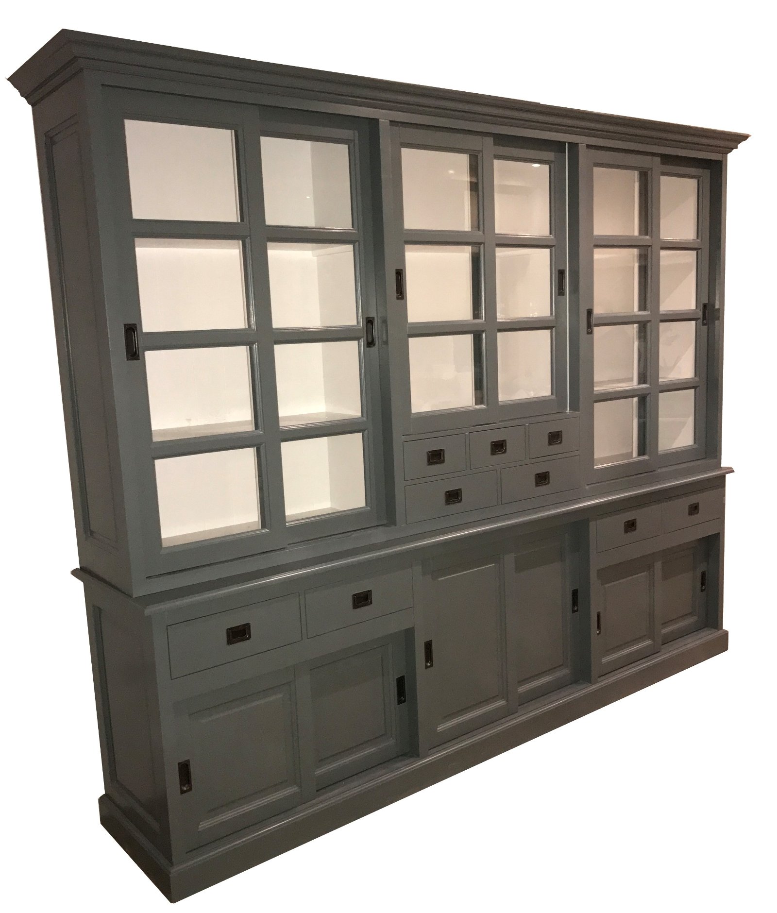 Winkelkast Haarlem Engels groen - wit 285 x 55/45 x 230 - nr. 1