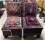 Twee antieke art deco lage salon stoelen Perzisch bekleed - 0 - Thumbnail