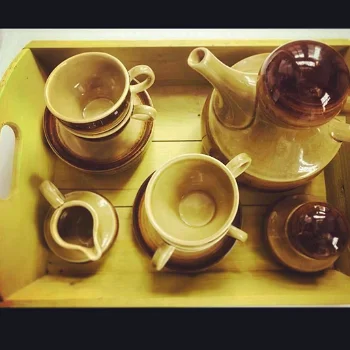 Frans Theeservies jaren 70 / French ceramic Tea set 70s - 1