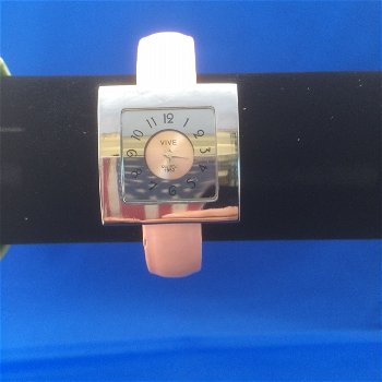 Rose klemarmband horloge vierkant - 0