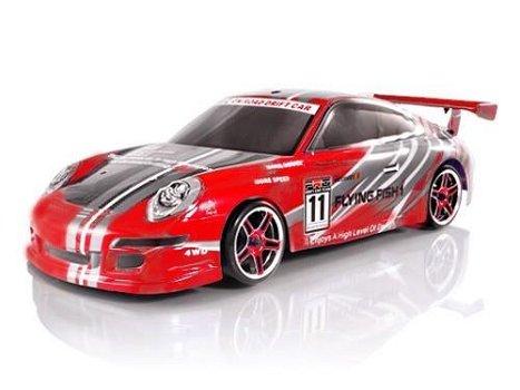 RC auto HSP Flying Fish Porsche rood 2.4 GHZ RTR - 0