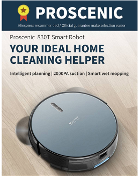 Proscenic 830T 2 in 1 WLAN Robot Vacuum Cleaner 2000PA - 1