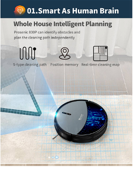 Proscenic 830T 2 in 1 WLAN Robot Vacuum Cleaner 2000PA - 3