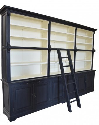 Boekenkast Barneveld zwart - wit 300 x 50/40 x 260cm - nr. 1