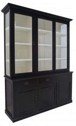Buffetkast Vorden zwart - wit 150 x 50/40 x 240cm - nr. 1
