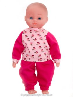 Hema pop 40 cm Pyjama roze/fuchsia